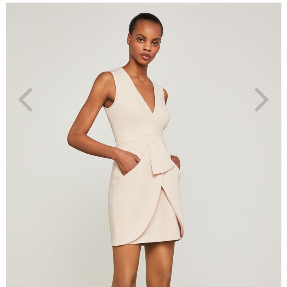 BCBGMaxazria Powder Pink Draper Skirt Dress
